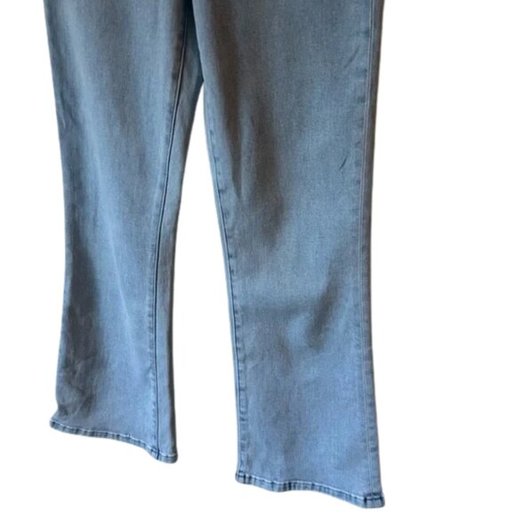 New Le Jean Bella Crop Flare Jeans Light Blue size 32 lightwash denim high rise - Picture 5 of 9